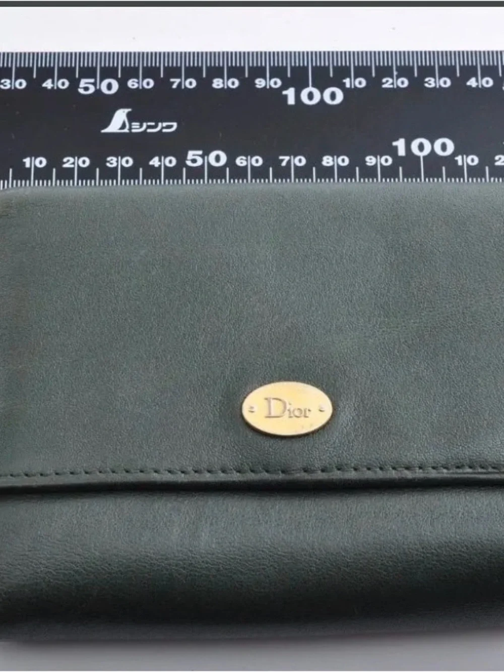 Dior Dark Green Leather Men’s Wallet with Gold Logo